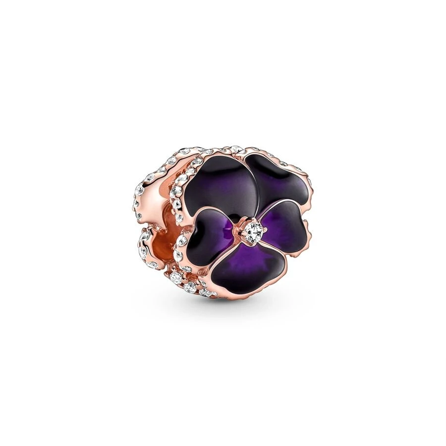 Nuovo 925 Sterling Silver rosa, blu, viola Daisy Flower Charm Cherry Blossom ciondola Bead Fit originale Pandora bracciale gioielli fai da te