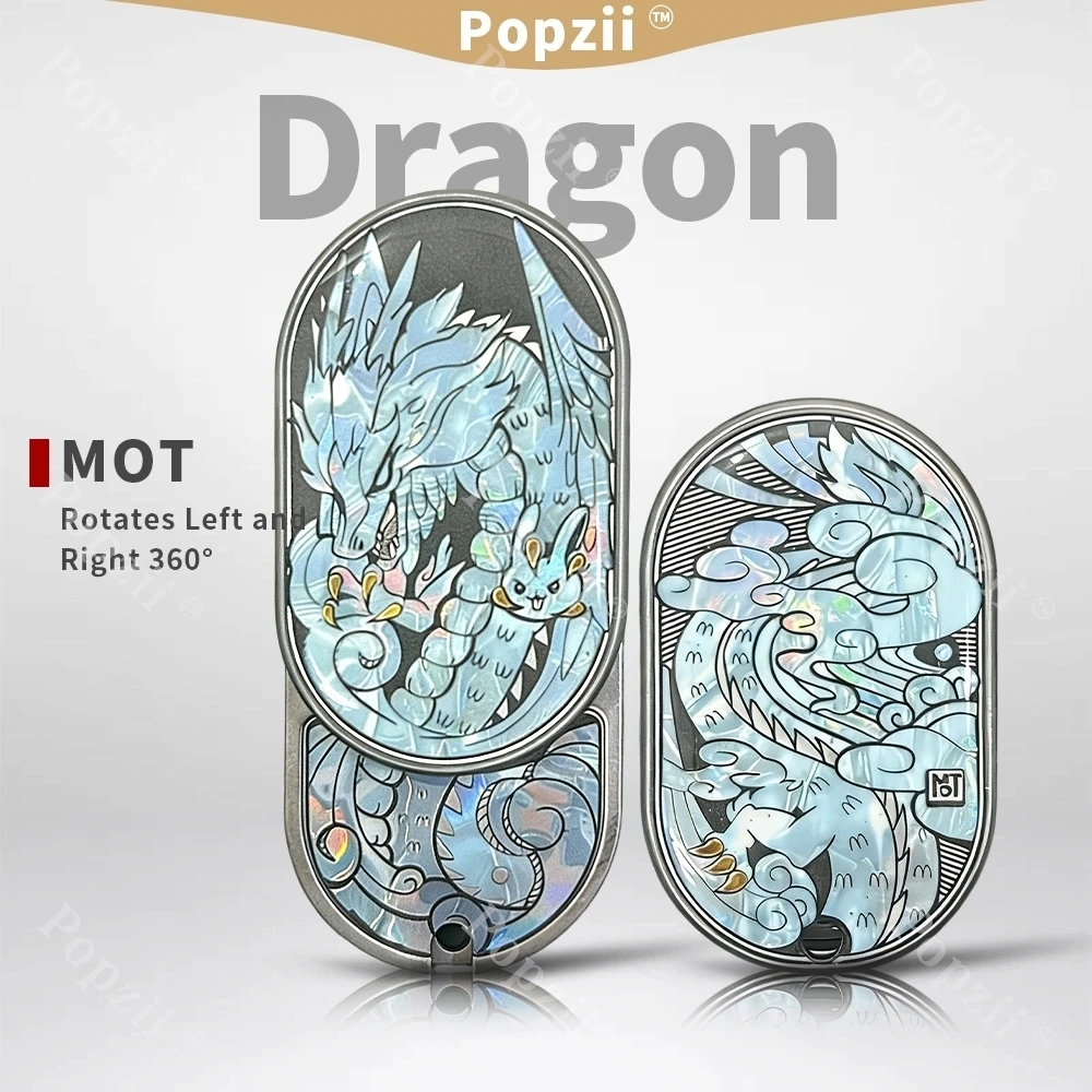 MOT EDC Processing Stickers Luminous Coating Mechanical Push Slider Rotates Left and Right 360° Decompression Toy Anxiety Toys
