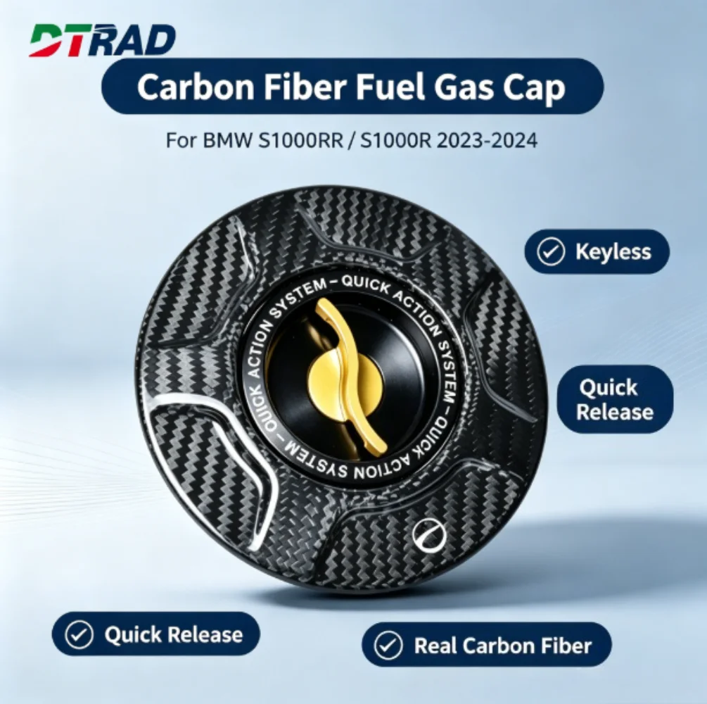 For BMW S1000RR S1000R 2024 2023 Motorcycle Accessories Carbon Fiber Keyless Fuel Gas Cap Quick Release Tank Cover Accessory