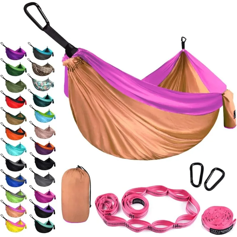 

Camping Hammock - XL Double Hammock Portable Hammock Camping Accessories Gear for Outdoor Indoor with Tree Straps