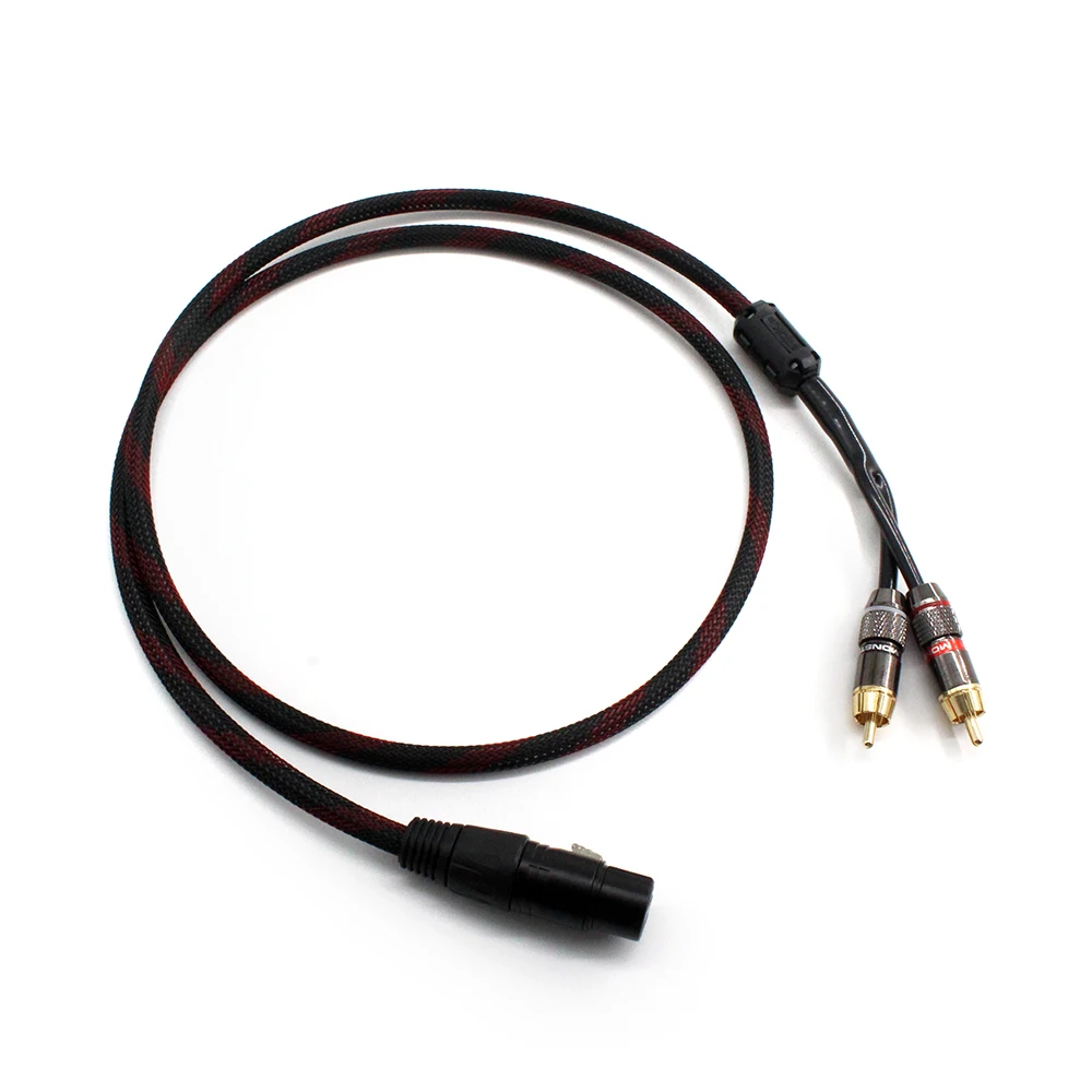 

CARNARE L-4E6S OFC copper 3pin XLR Female to 2 RCA Male Cable Audio Adapter Cable Meta