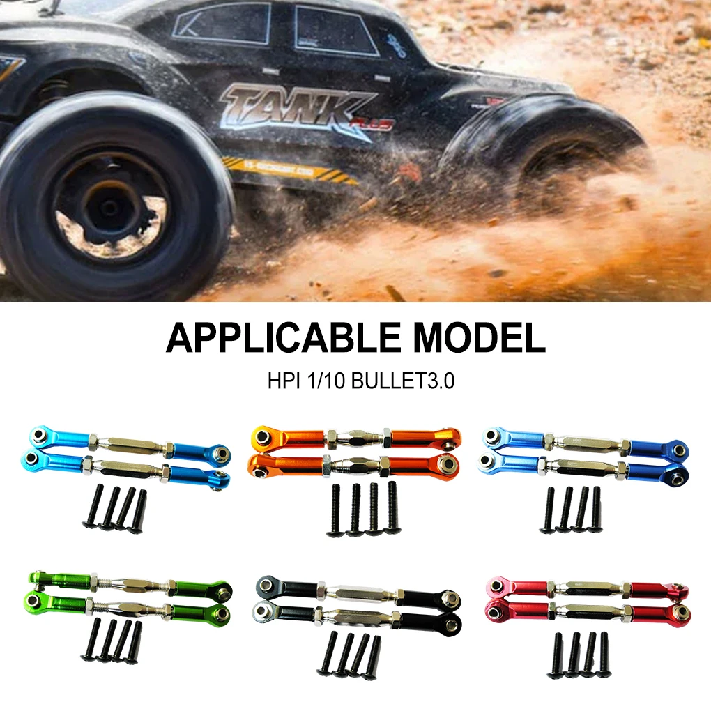 2 pezzi in lega di alluminio 1/10 Set di aste di collegamento dello sterzo per HPI bullettro 3.0 RC Car Part RC accessori per auto parti di ricambio dorate