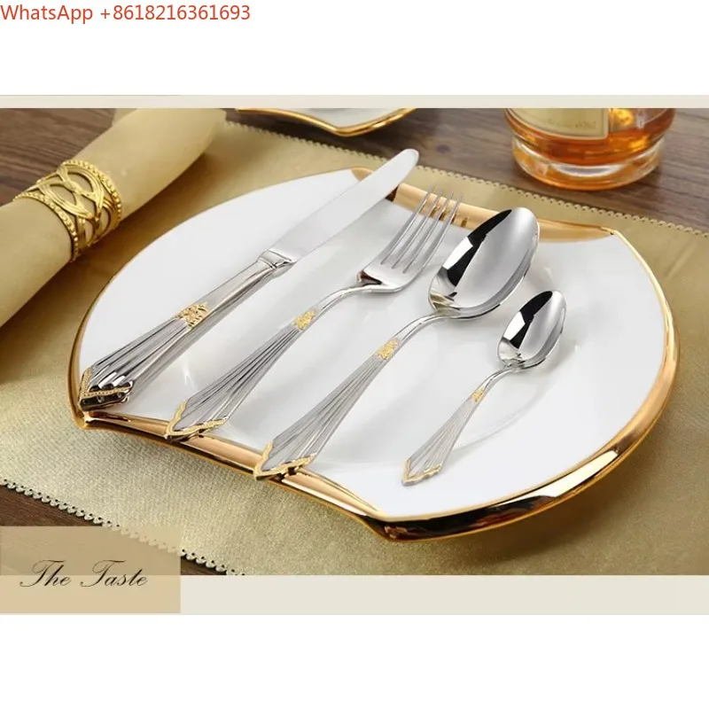 Limited Offer 24 Piece Set Of Luxury Stainless Steel Tableware, Royal Dining Table, Western-style Tableware, Knife And Fork S