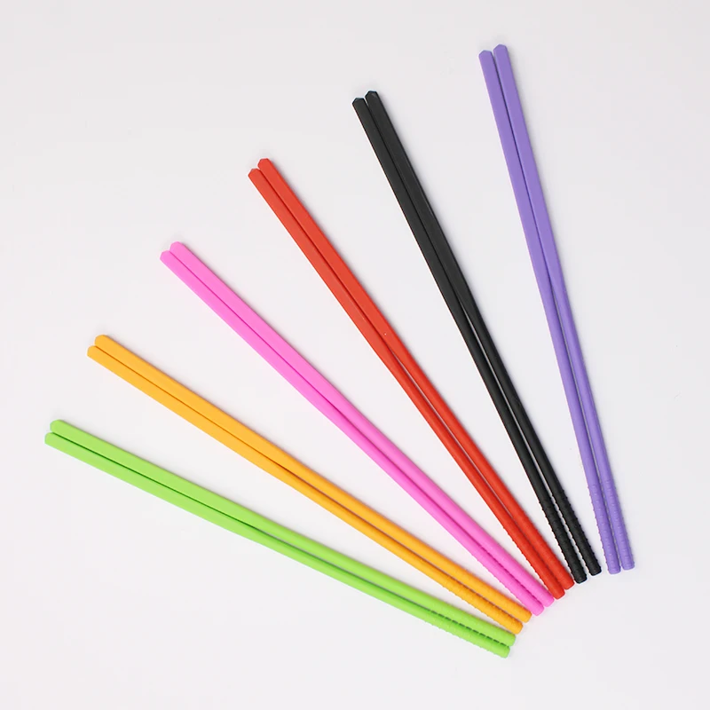 3 Pairs Silicone Chopsticks Set Japanese Non-slip Chopsticks Noodle Sushi Food Chop Stick Kitchen Tableware Set Gift Dinnerware