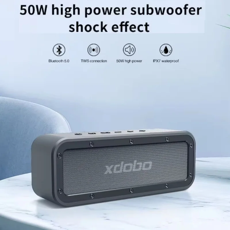 XDOBO 50W Powerful Sound Column Camping Boombox Outdoor Waterproof IPX7 Caixa De Som Bluetooth Speakers Portable Subwoofer TWS