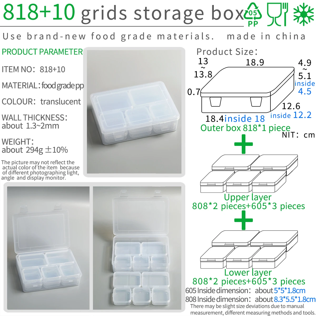 Multi Grids Plastic Storage Box Necklace Earrings Rings Jewelry Packaging Organizer Portable Pill Medicine Storage Box