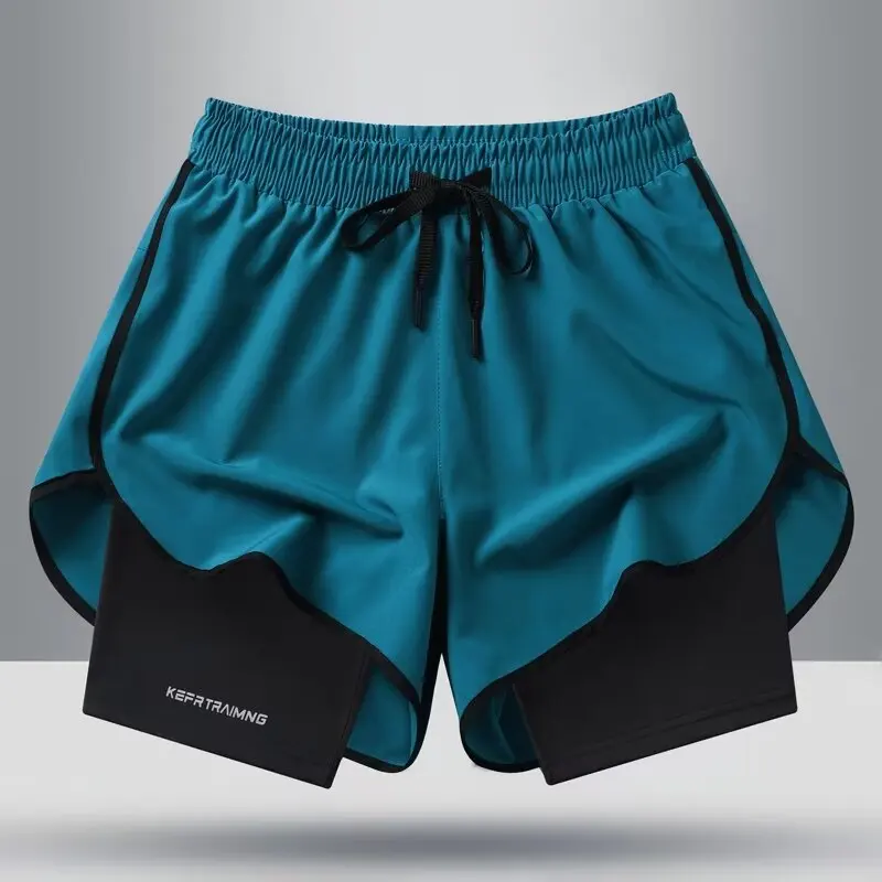 

Ice Silk Men's orts Qui Dry Loose Large Size Casual American Sports Tee-Quarter Length kets Elastic Waist Youthful