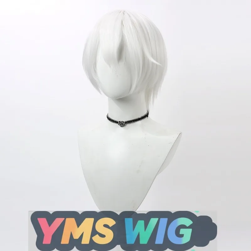 【YMS WIG】에너지 넘치는 소녀 운명의 신 바웨이 코스프레 가발 현실적인 두피 화이트 숏 헤어 재고 있음