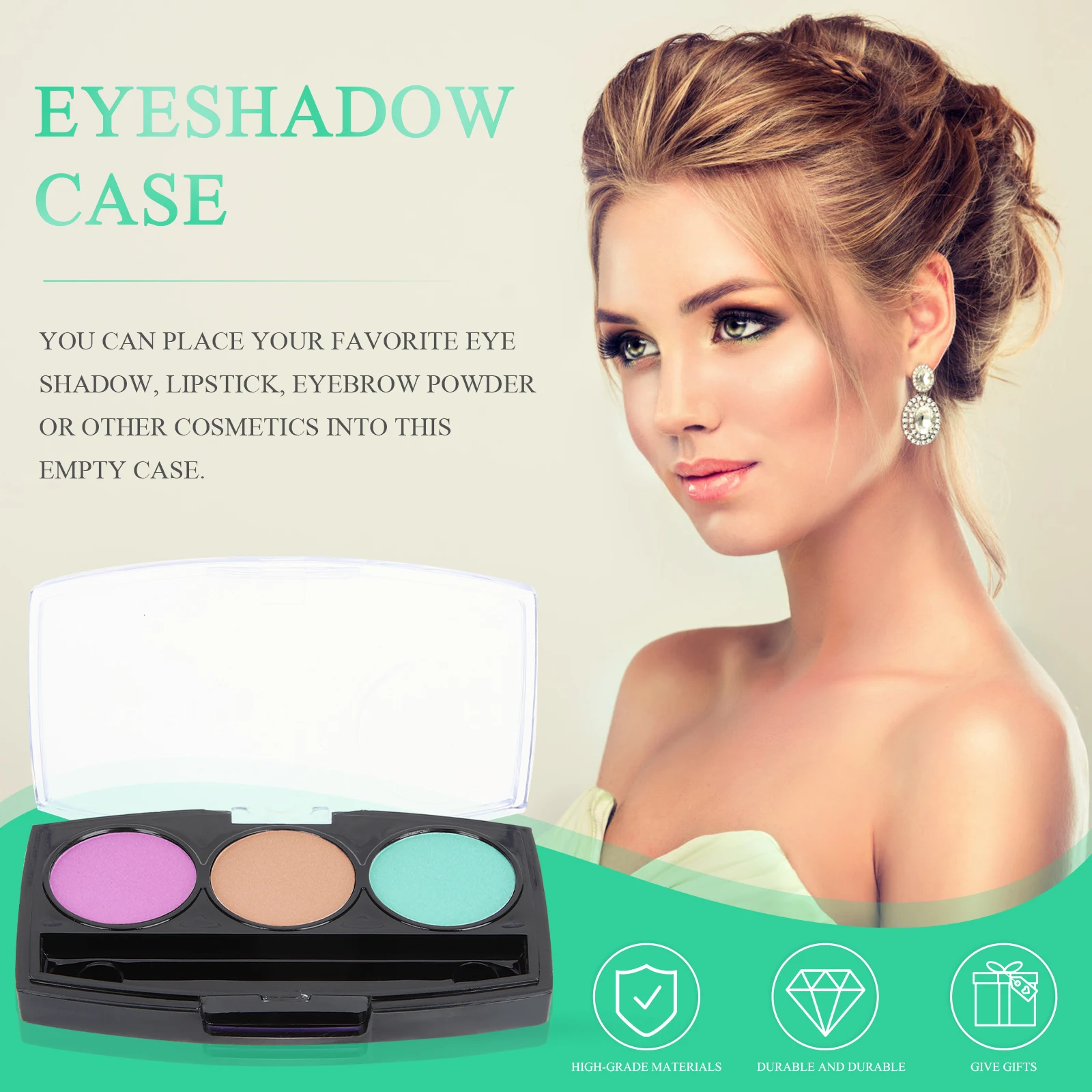 

10pcs Empty Eyeshadow Tray Box Aluminum Pans Diy Pigment Holder Leakproof Portable Makeup Palette Container For Blusher Powder