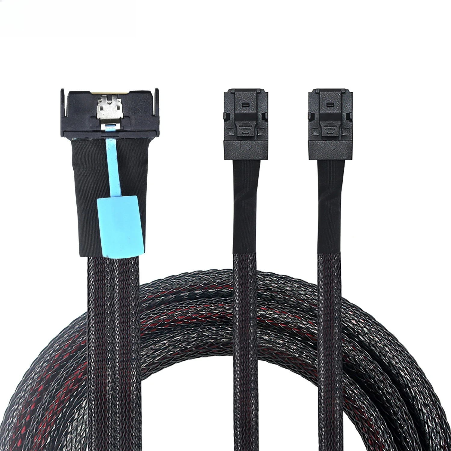 PCI-E Gen5 MCIO 8X a 2 * MINI SAS HD SFF-8643 Servidor Cable adaptador de alta velocidad Longitud opcional 0,5 M 1 M