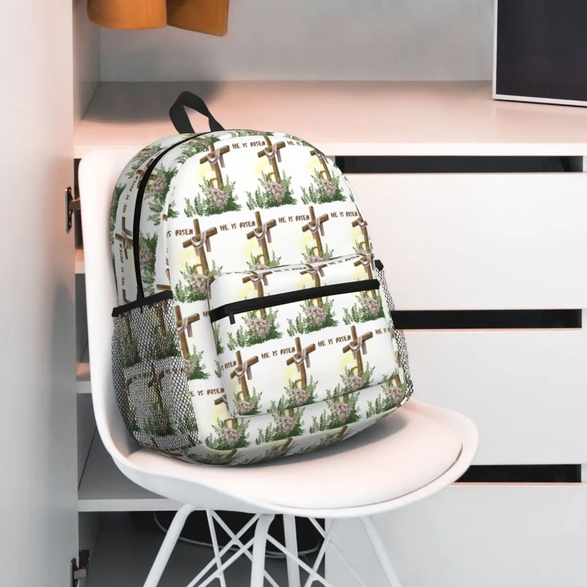 Easter Day He Is Risen Cross Jesus Religious Christians Backpack Student BookBag Children School Bag Shoulder Bags for Boy Girl