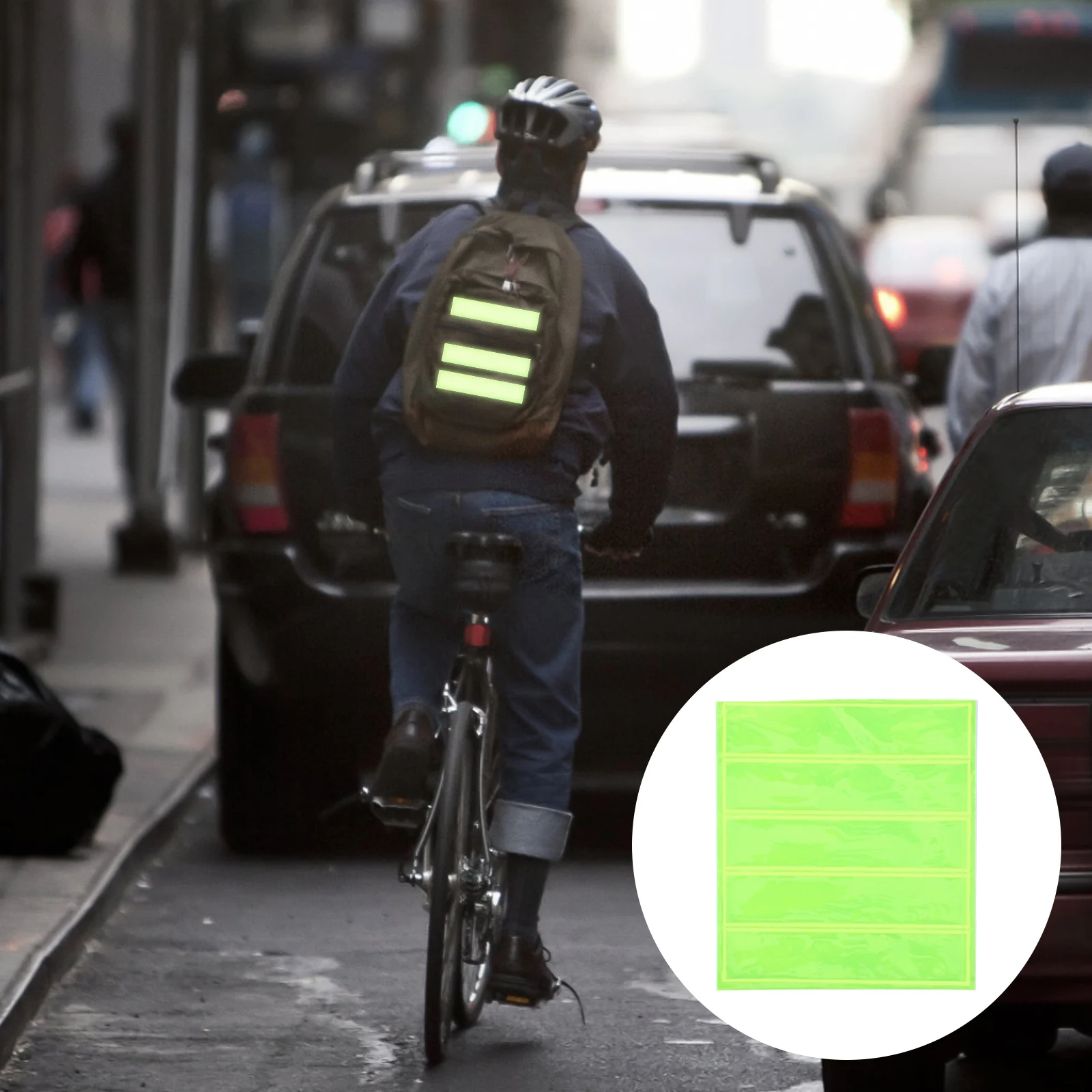 5pcs Sheet High Visibility For Bike Backpack Safety Outdoor Use Bicycle Sticker Reflective Tape Bike Accessory