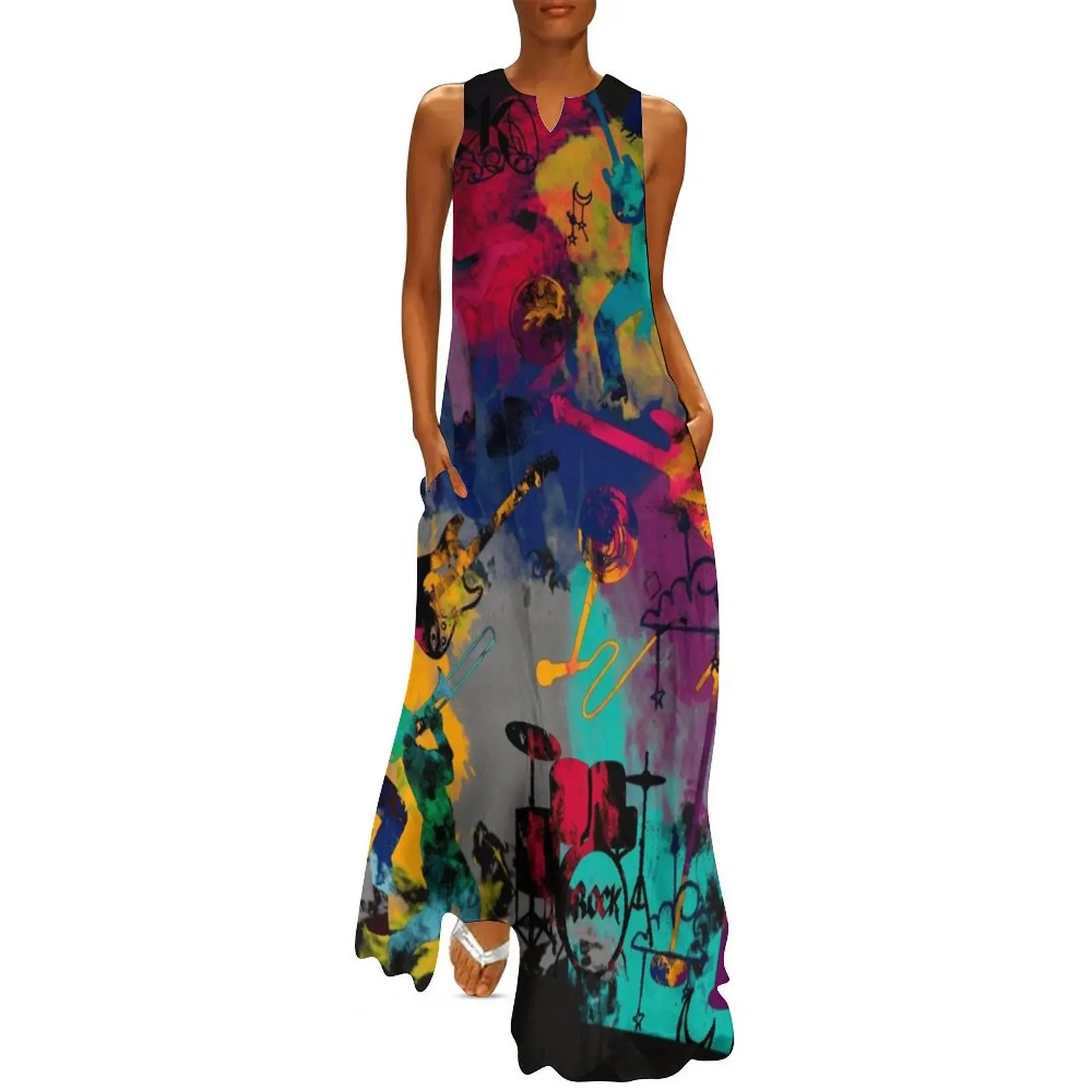 Rock Band Long Dress dress dresses dress women summer 2025 evening ladies summer 2025 women