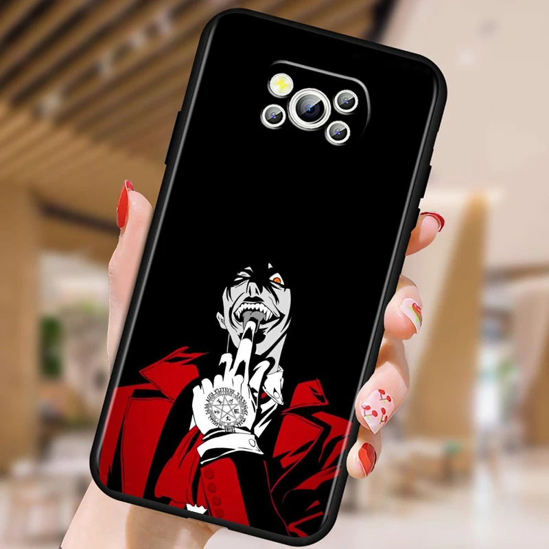 Hellsing Anime Cartoon Art For Xiaomi Mi Poco F5 F4 F3 X6 X5 X4 X3 M6 M5 M5S M4 M3 C65 Pro GT NFC 5G Black Funda Phone Case