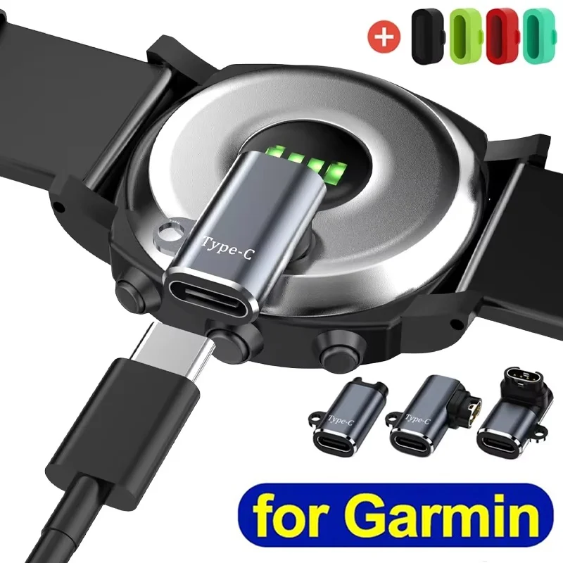 For Garmin Fenix 7X/6/6S/6X Watch Charger Micro USB Type-C 4 Pin Adapter Portable Charger Converter For Forerunner 255 955 945