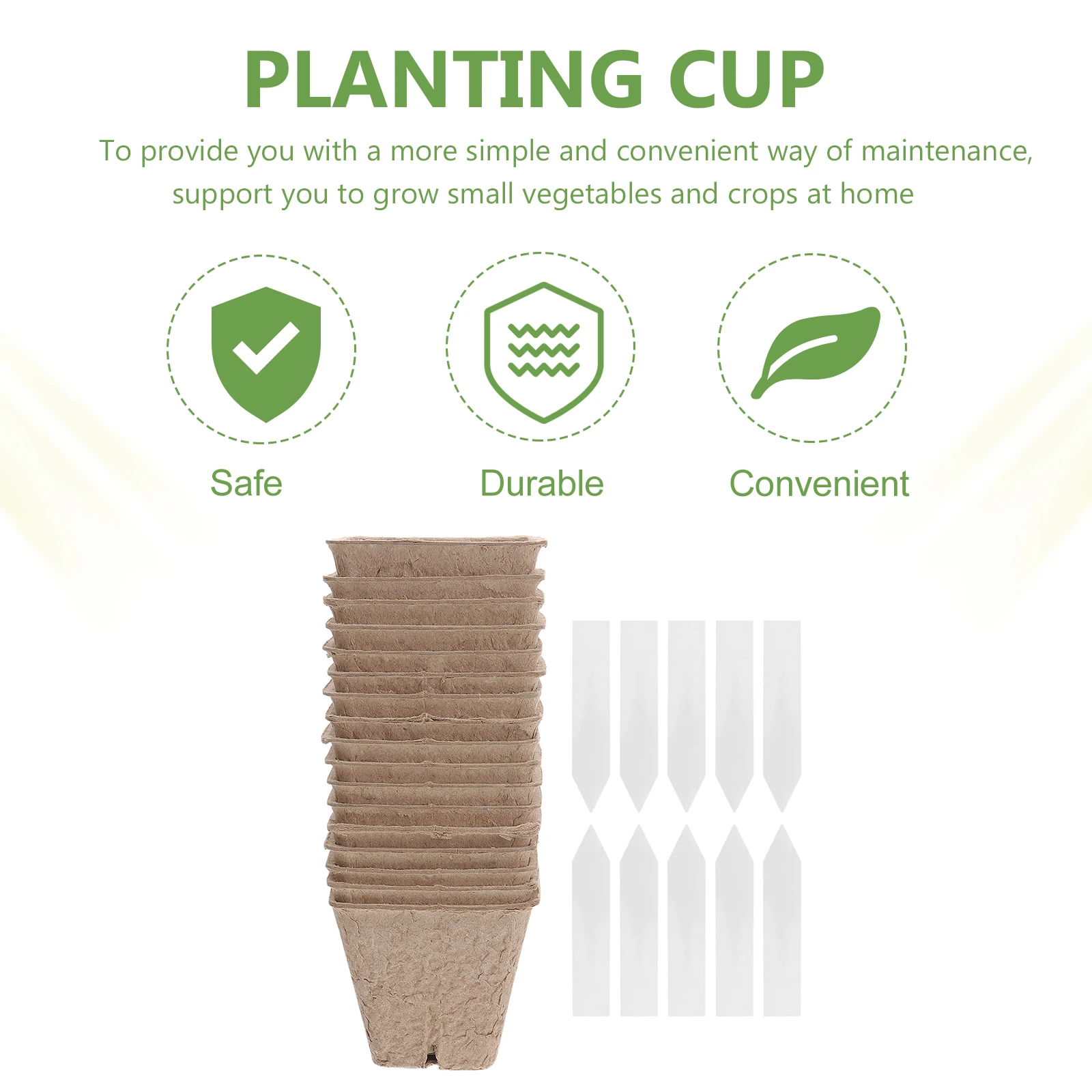 

40pcs Square Pulp Planter Pots Seedling Tray Planting Cup Germination Nursery Garden Planter Home Vegetable Crop Cultivation