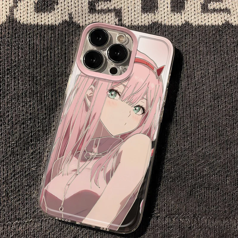 Japan anime DARLING in the FRANXX Zero Two Soft Clear Case protection per iPhone 15 14 13 12 11 Pro Max XR 7 8 Plus X SE Coque