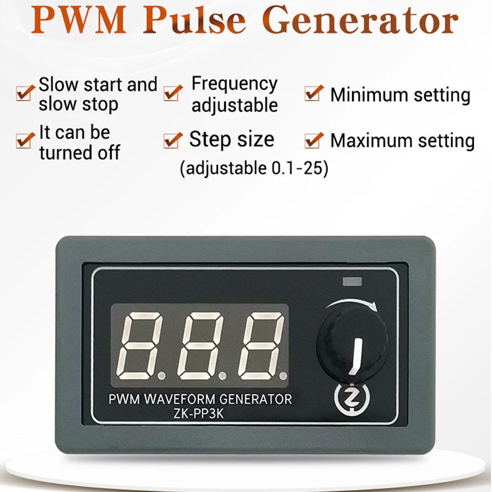 ZK-PP3K/PP4K PWM Pulse Generator Motor Speed Regulator DC 3.3-30V Adjustable LED Dimmer Pulse Frequency Duty Ratio LCD Display