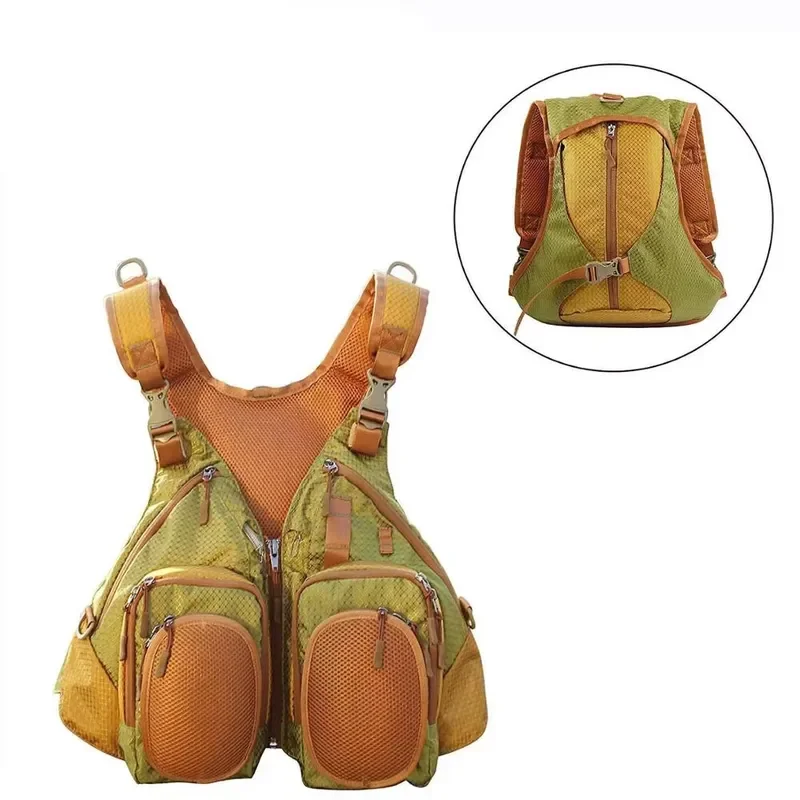 Fly fishing backpack and vest combination Fly fishing vest bag Fishing sling bag Hard shell Storage trolley Gear accessories