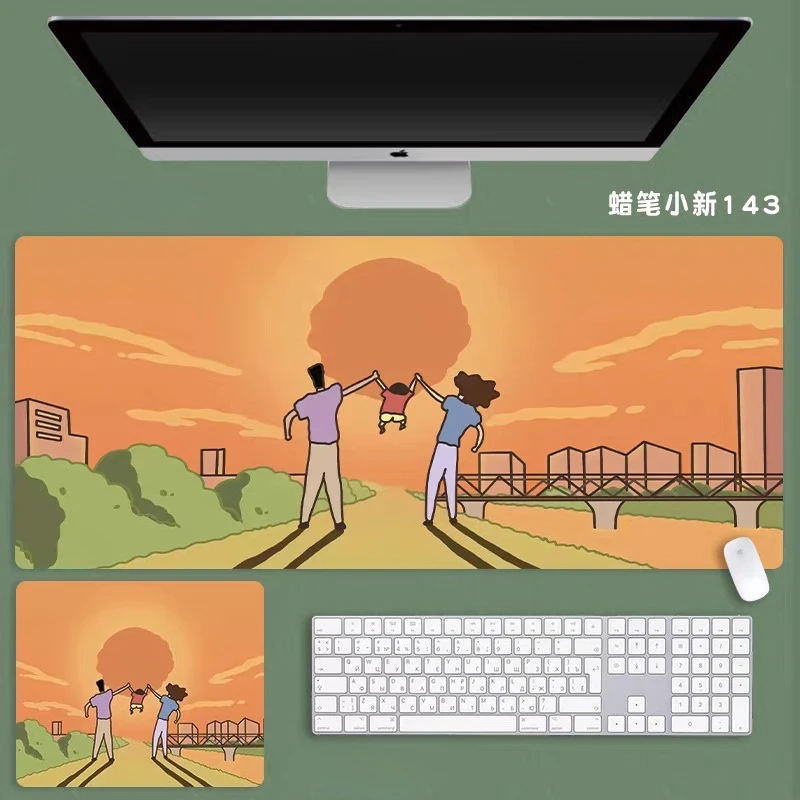 Cute Animation Cartoon Two-dimensional E-sports Game Computer Table Mat Multi Size Leather Mouse Pad Crayon Shin-chan Mouse Pad