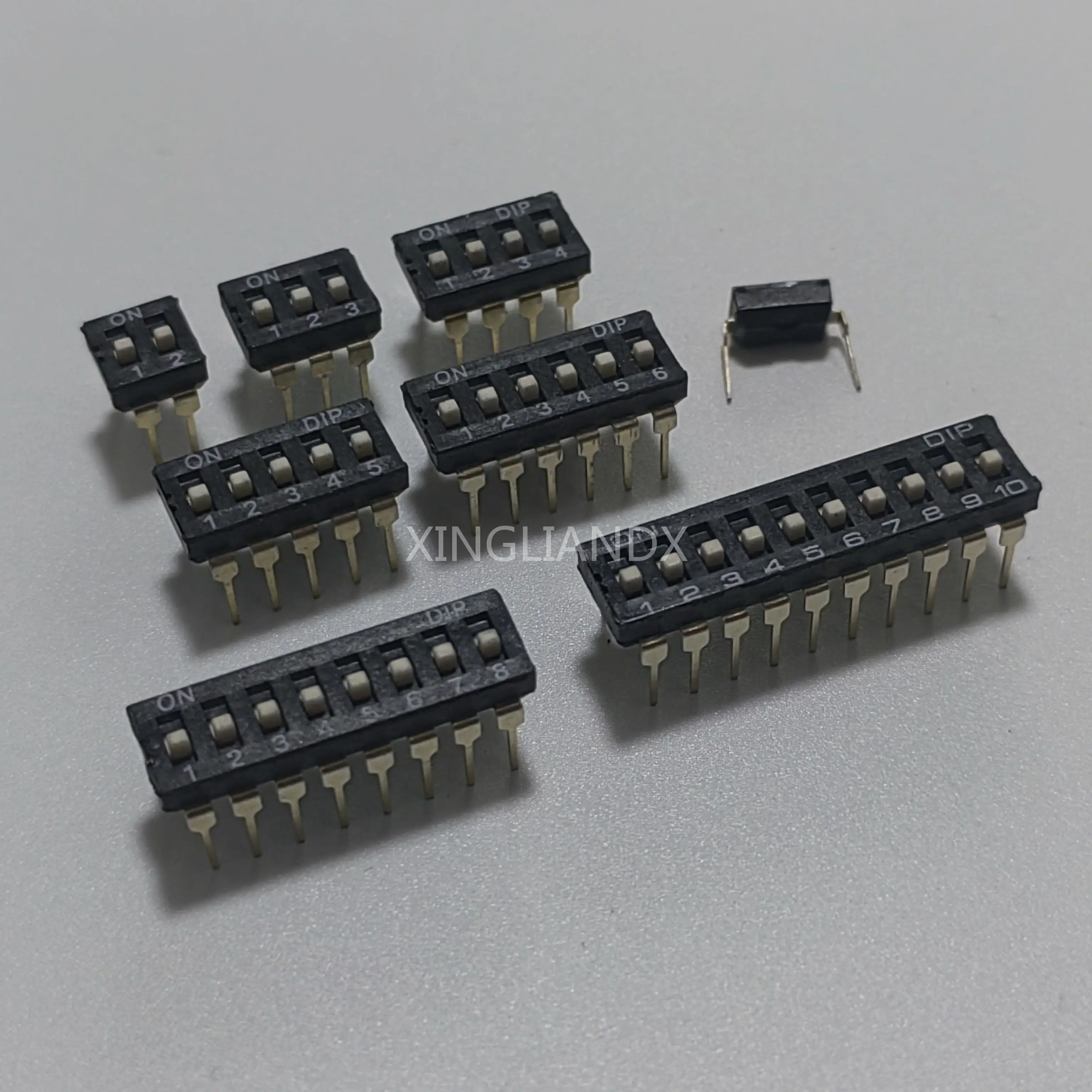 10PCS Toggle switch DIP 1/2/3/4/5/6/8/10PIN slide switch socket Pitch 2.54MM Black