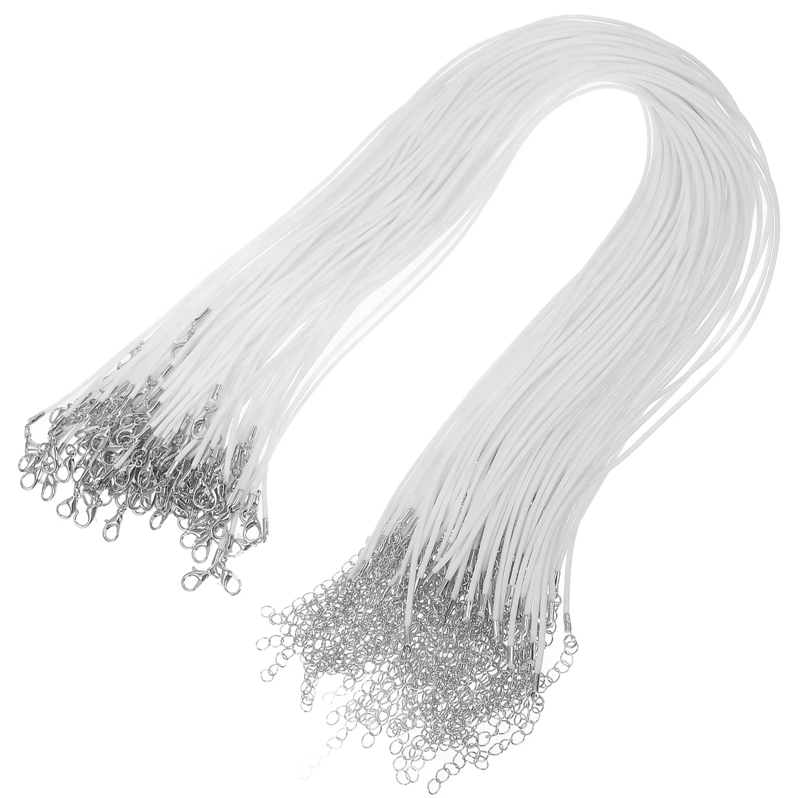 

100 Pcs Necklace Cord Waxed Cords Elastic Accessory White DIY Pendants Making Supplies Adjustable