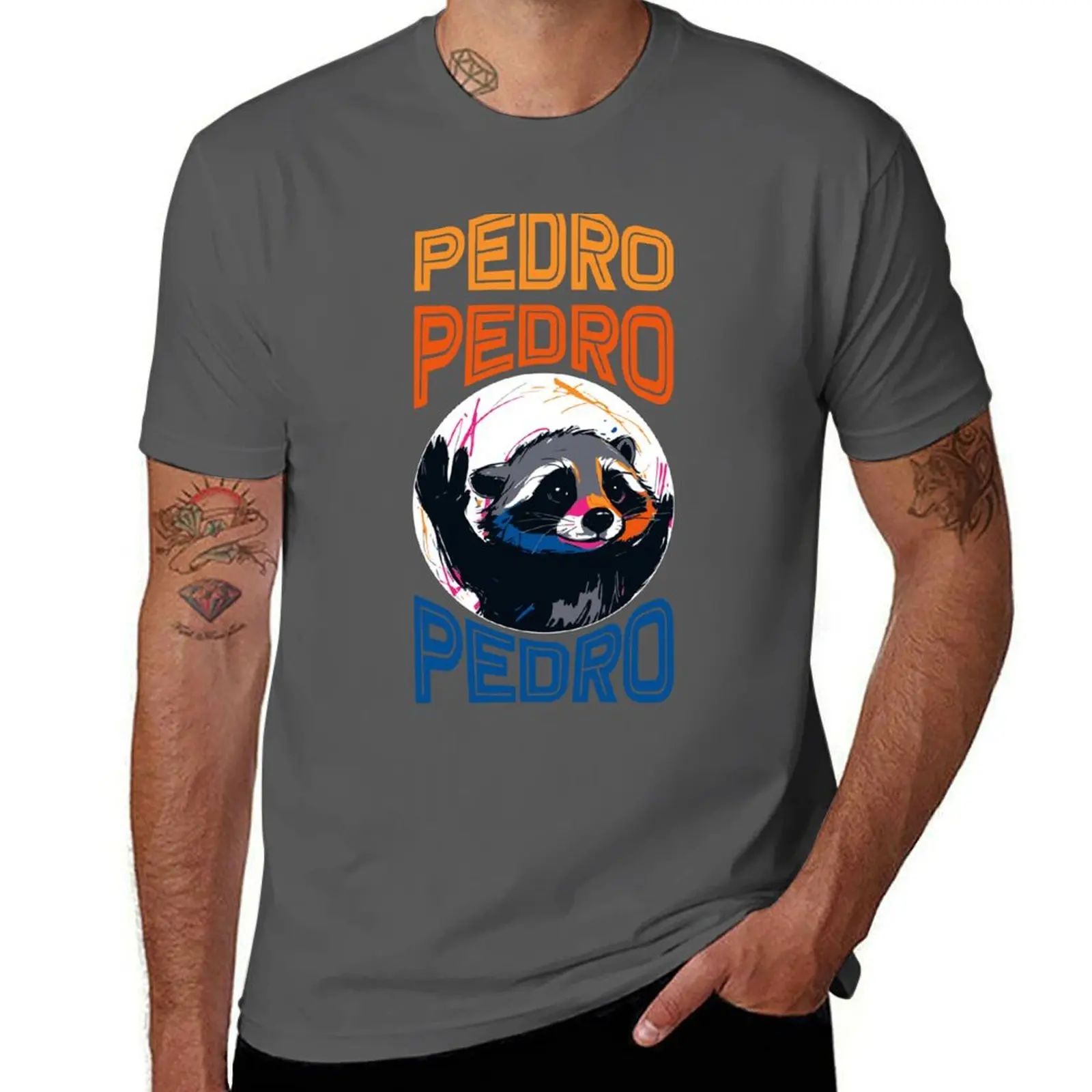 Racoon Meme Party Pedro T-Shirt Sporty Breathable Short Sleeve T-Shirt