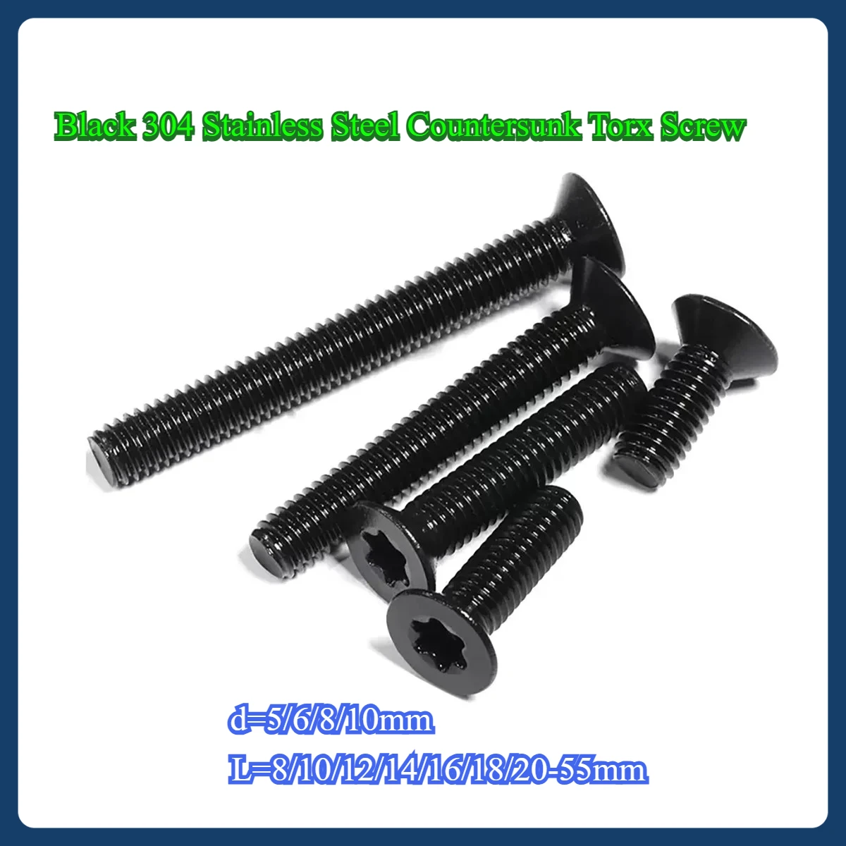 

Black 304 Stainless Steel Countersunk Torx Screw/Flat Head Extended Anti-Theft Bolt M2M3M4M5M6M8M10