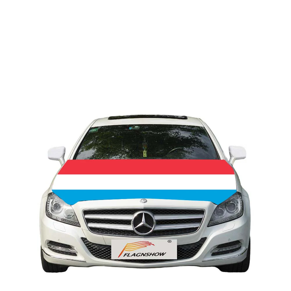 Flagnshow Free Size stretch fabric Luxembourg Flag car cover