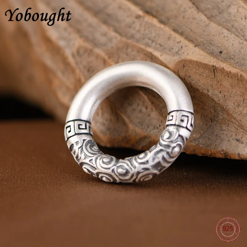 999 Full Silver Ruyi Xiangyun Solid Peace Buckle Pendant Retro Thai Silver Men's and Women's Punk Jewelry