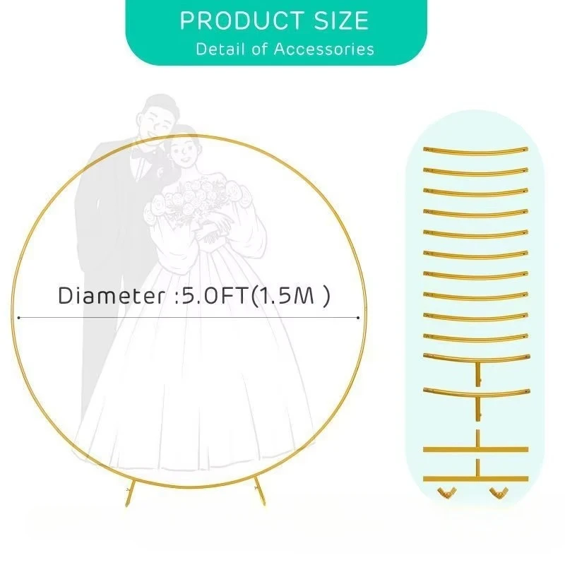 Wrought iron arch wedding props Cross-border trade Balloon bracket Buckle style Party wedding background decoration