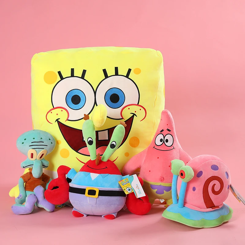 Anime Spongebob Squarepants Patrick Star Squidward Eugene H. Krabs Gary Kawaii Stuffed Plush Toys keychain Birthday Gift For Kid