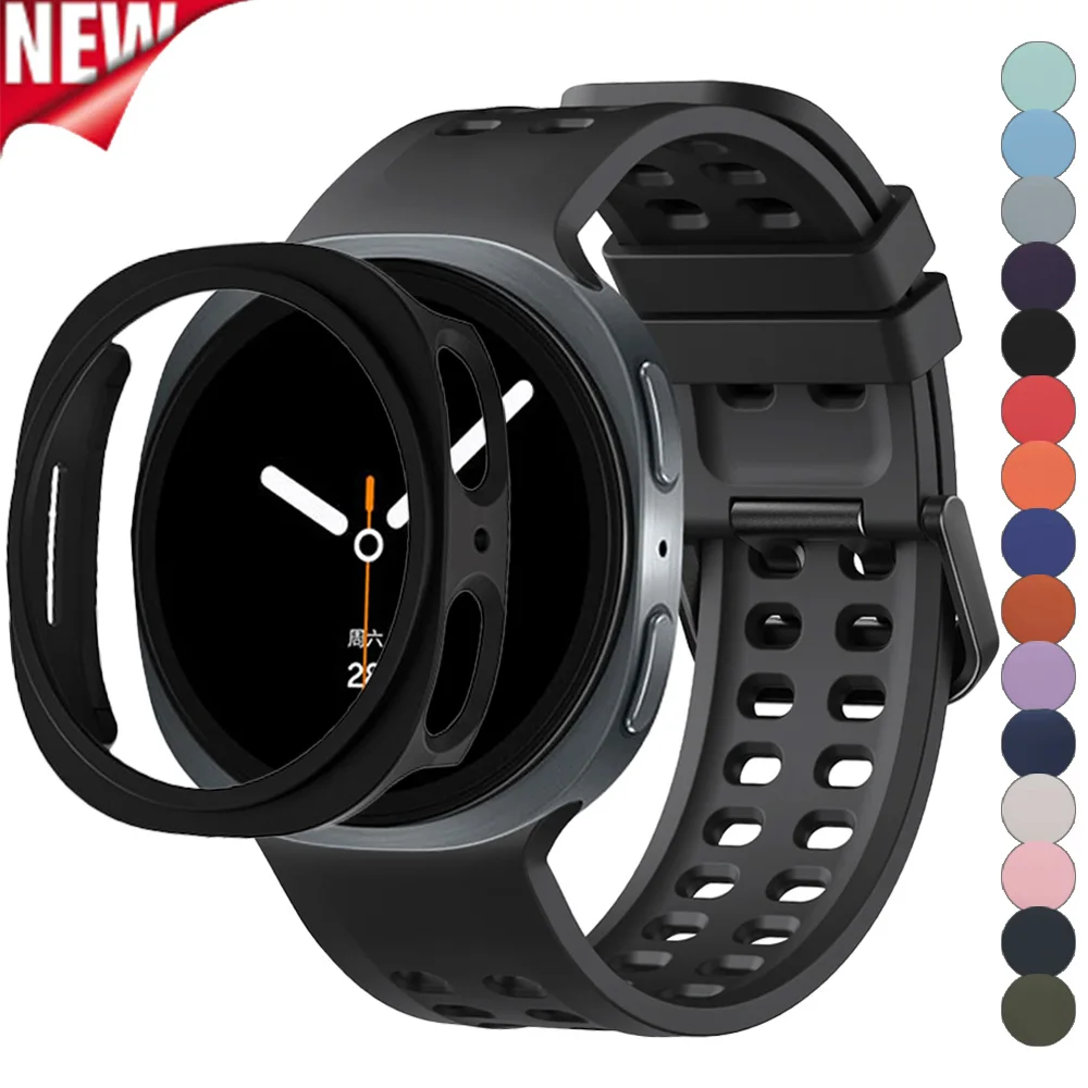Hot Sale PC Case+Silicone Band for Samsung Galaxy Watch 9 8 40mm 44mm Hollowed Protector Cover for Galaxy Watch 9 8 Bracelet set