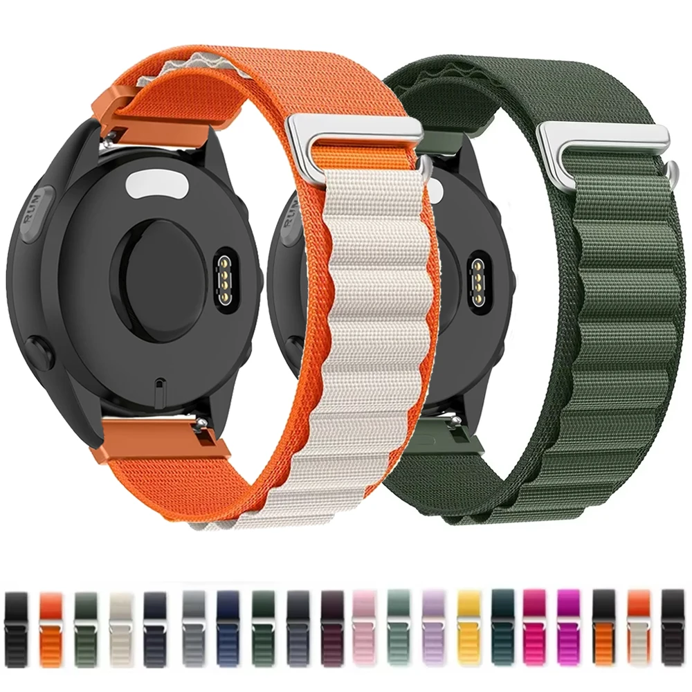 20mm 22mm Nylon Alpine Loop Strap for Garmin Forerunner 965 265 165 55 Active 5/Vivoactive 5/ Venu 3 Band for Garmin Move Trend