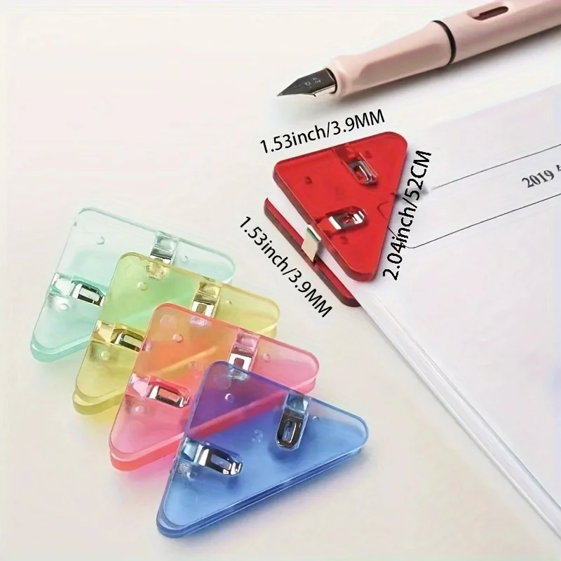 متعدد الألوان الثلاثي الزاوية كليب متعدد الوظائف طالب مشبك كتب ورقة تخزين أداة مجلد مكتب سطح المكتب تخزين أداة #4