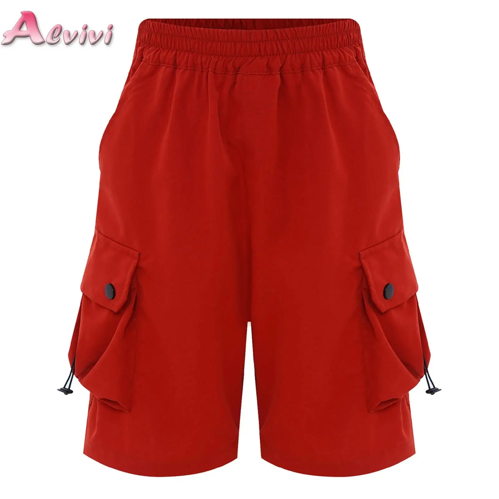 

2025 Summer Kids Boys Cargo Short Polyester Baby Pants Boys Solid Straight Shorts Children Casual School Outdoor Pants