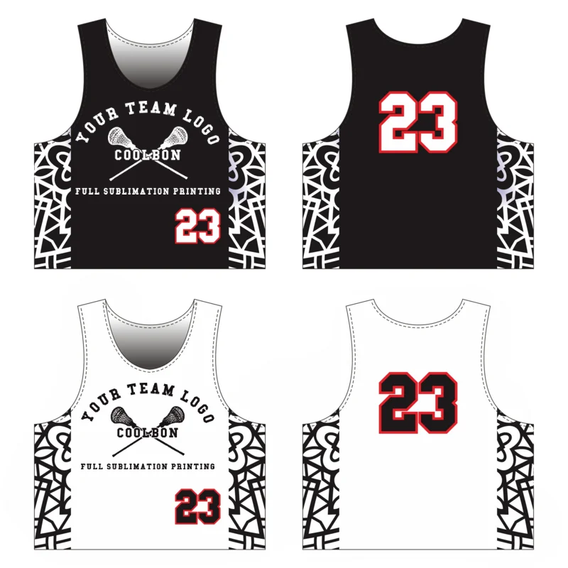 

5PCS Custom Reversible Lacrosse Pinnies Personalized Printed Double Sided Lacrosse Shirt Men's Tank Top