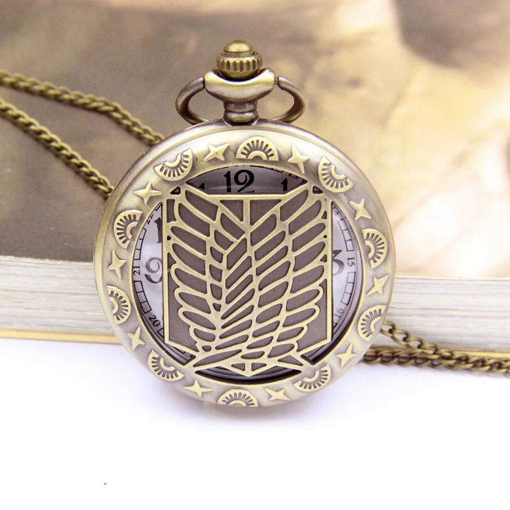 Nuovo Attack On Titan Cosplay Pocket Watch Classic Quartz Survey Corps Eren Levi puntelli per costumi della stagione finale