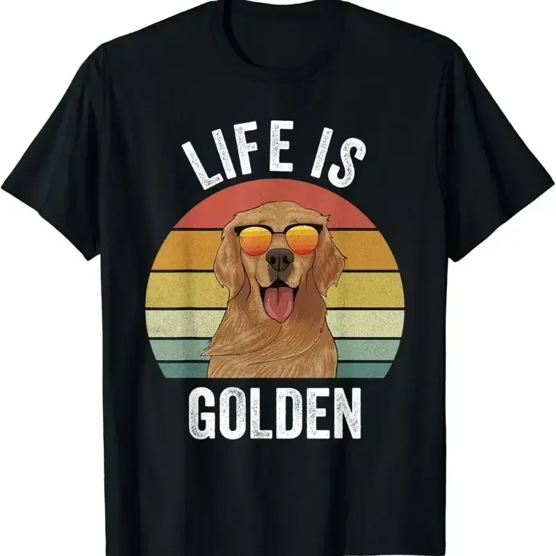 Retro Golden Retriever Funny Dog T Shirt