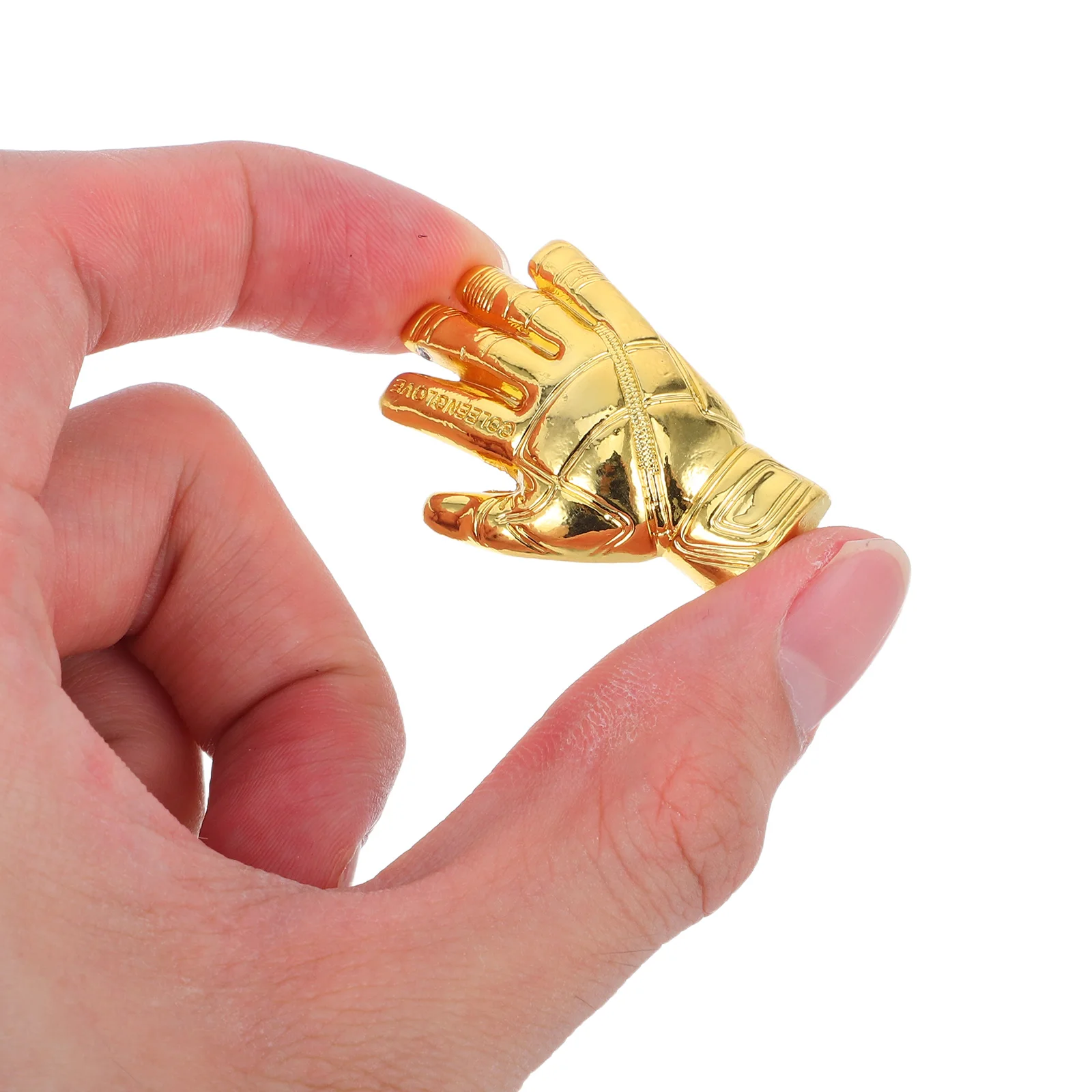 

2 Pcs Football Trophy Ornaments Awards Trophies Sports Gloves Shape Cup Golden Plastic Child