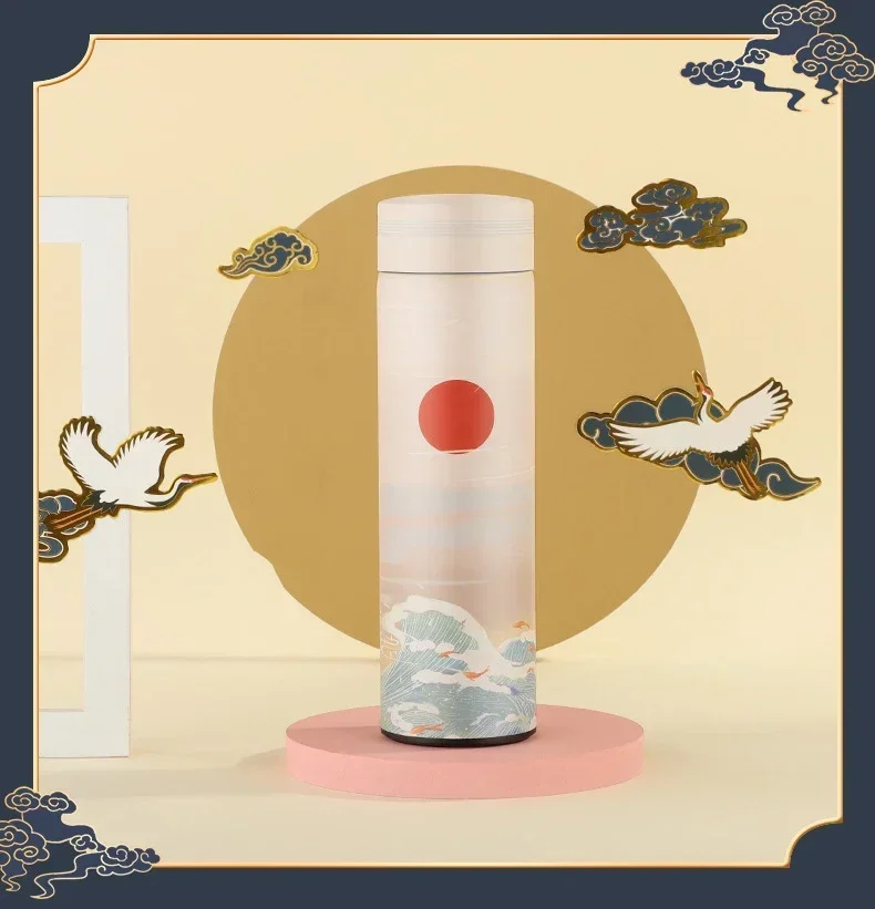 زجاجة مياه حرارية محمولة على الطراز الصيني ، ترمس مبتكر لشاي القهوة ، كوب حراري يحافظ على الدفء للرجال والنساء ، السفر ، من من من من من من الخارج