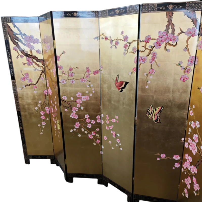 Handmade lacquer shell inlaid screen, Chinese-style decorative screen