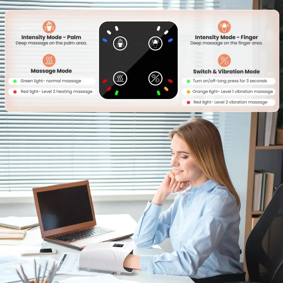 Massager with Heat and Compression, Cordless Electric Hand held Massager for Arthritis and Carpal Tunnel, Gifts for Men and Wome