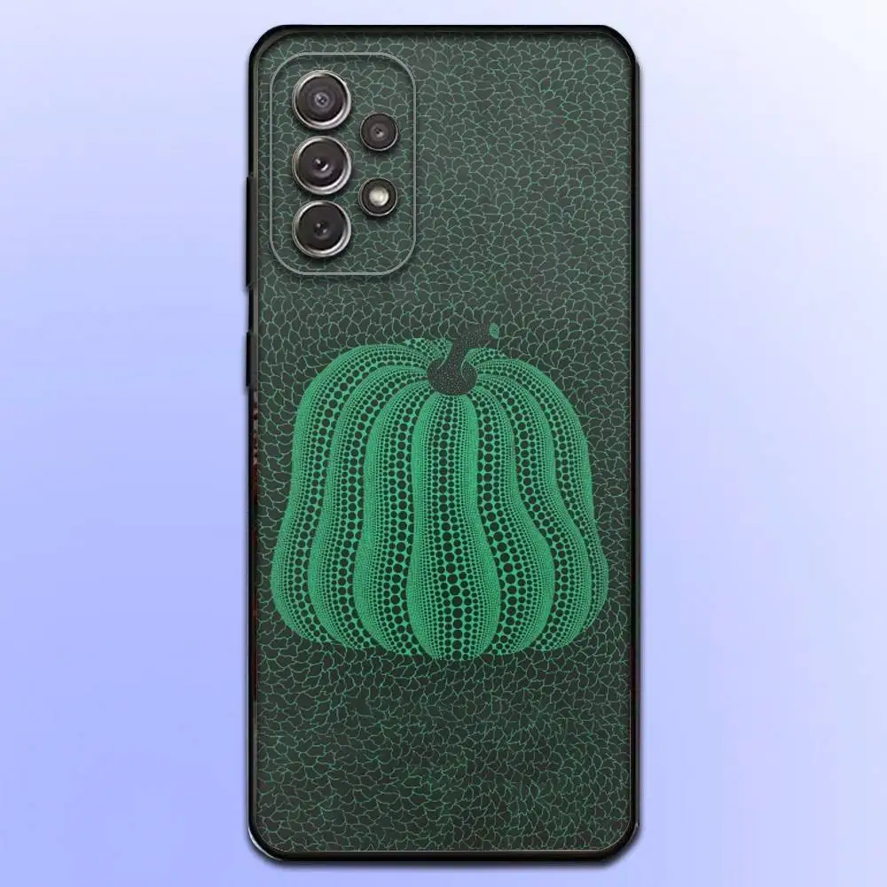 حافظة هاتف على شكل يقطين Y-Yayoi K-Kusama لهاتف سامسونج S25، S24، S21، S22، S23، S30، Ultra، S20، Plus، Fe، Lite، Note، 10,9,5G غطاء أسود