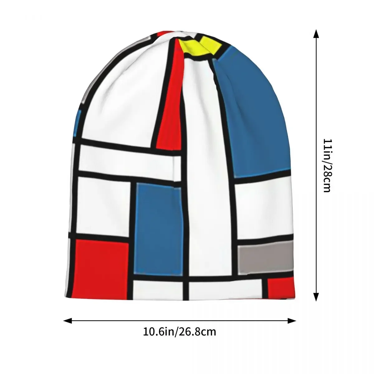 Piet Mondrian De Stijl Warm Knitted Cap Fashion Bonnet Hat Autumn Winter Outdoor Beanies Hats for Unisex Adult