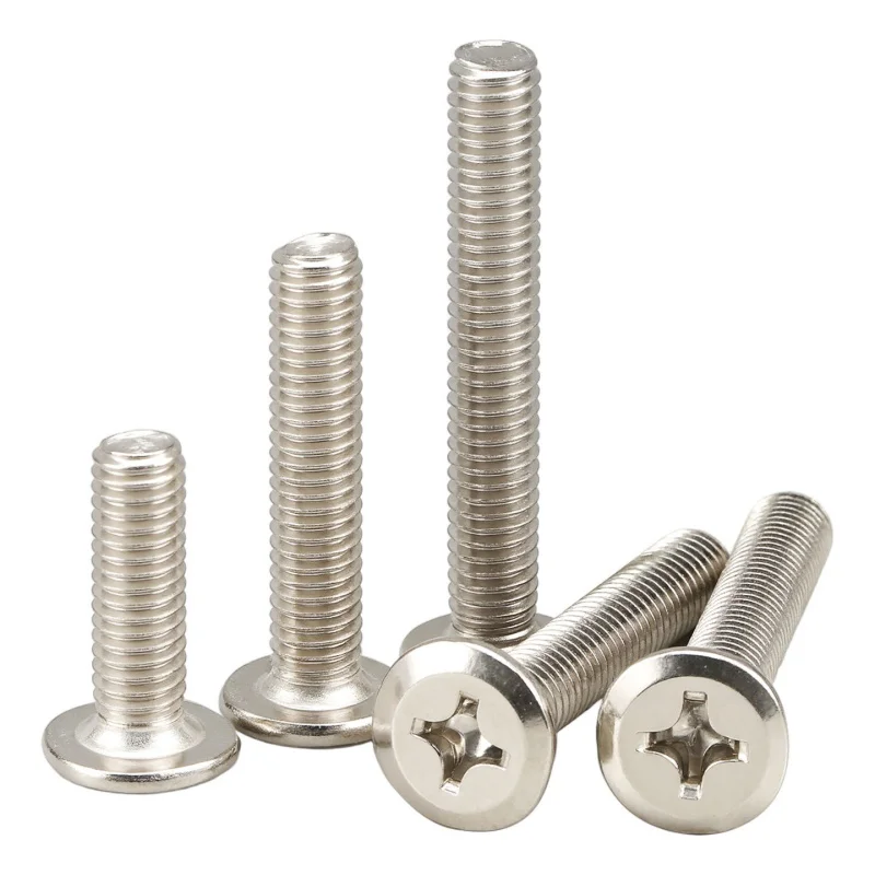 M6 Phillips Large Flat Head Screw Carbon Steel Nickle Plated Flat Head Chamfered Edge Cross Screws Furniture Connector Bolts