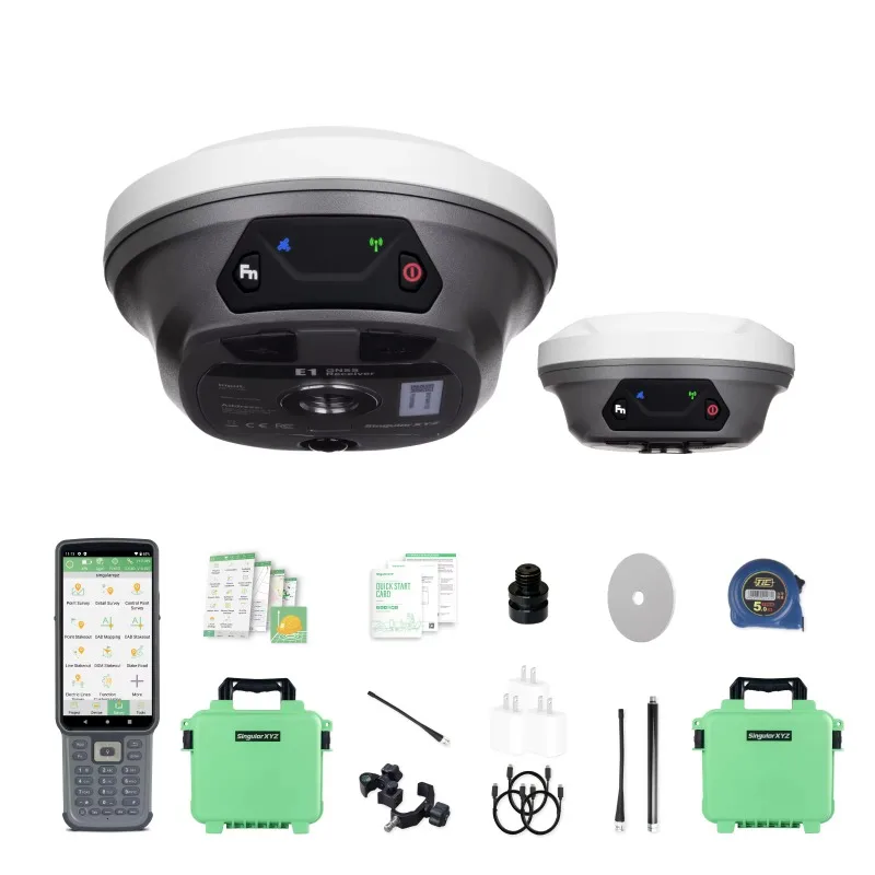 High Precision 1408 E1 GNSS Receiver GPS 60° IMU Tilt Adjustment Land Survey Equipment RTK GNSS Base And Rover Set