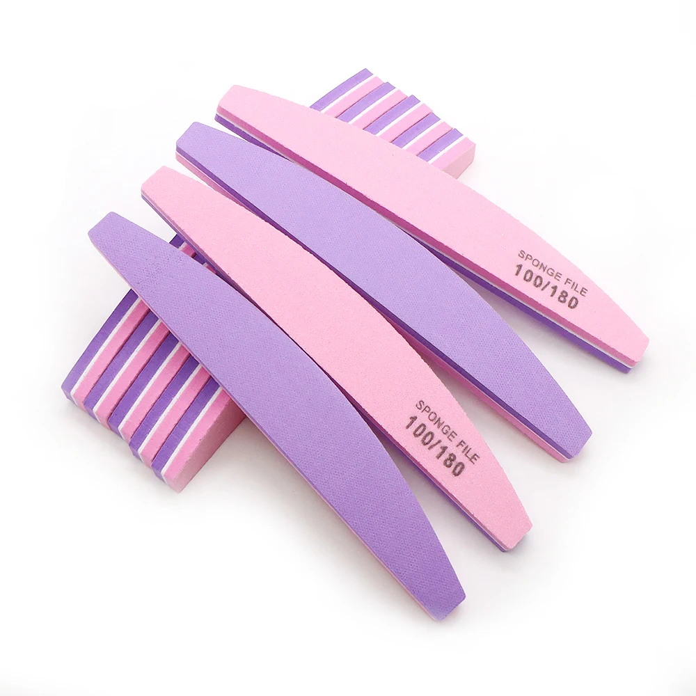 25개입 이중 색상 스펀지 네일 파일 버퍼 스트립 네일 용품 페디큐어 매니큐어 도구 광택 샌딩 파일 네일 액세서리