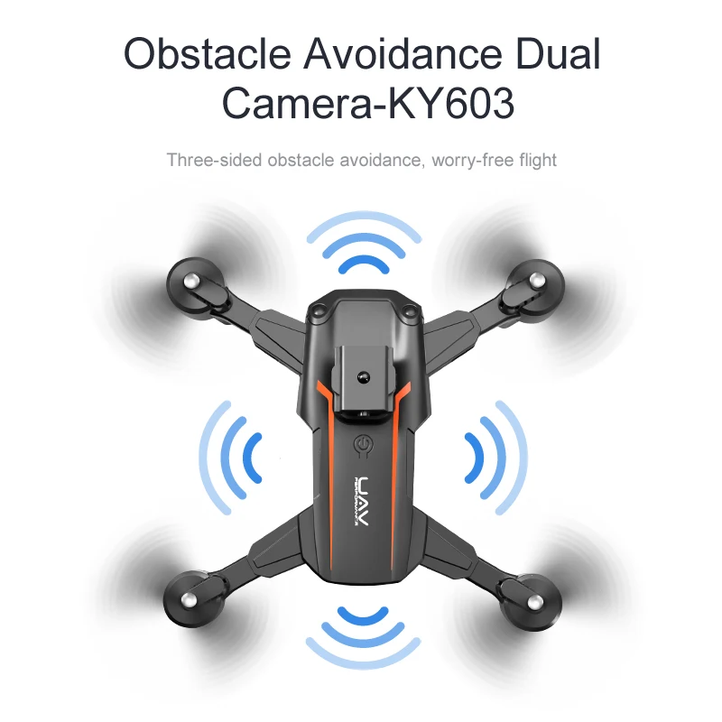 EBOYU KY603 RC Drone + 4 sides Avoid Obstacles WiFi FPV 4K Dual Cameras Altitude Hold Foldable RC Quadcopter Helicopter RTF Gift