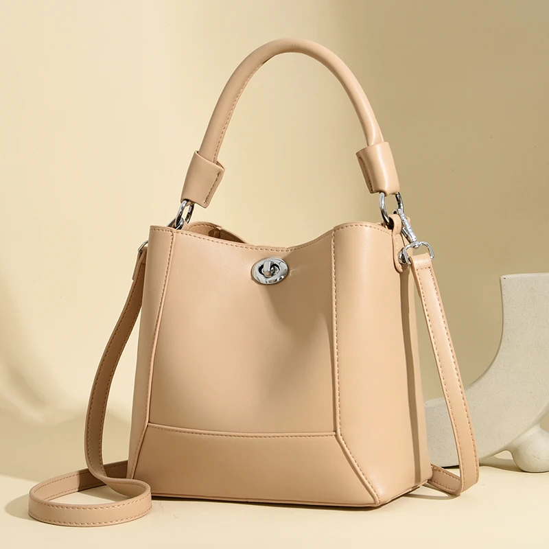 2024 New Luxury Women\'s Handbag High Quality Soft Leather Female Shoulder Bag 3-Layer Large Capacity Girl Tote Bolsas Sac A Main